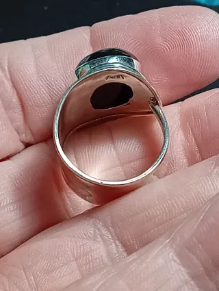 Anillo Plata Ley Ónix Negro