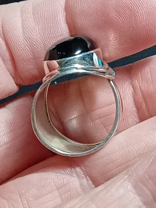 Anillo Plata Ley Ónix Negro