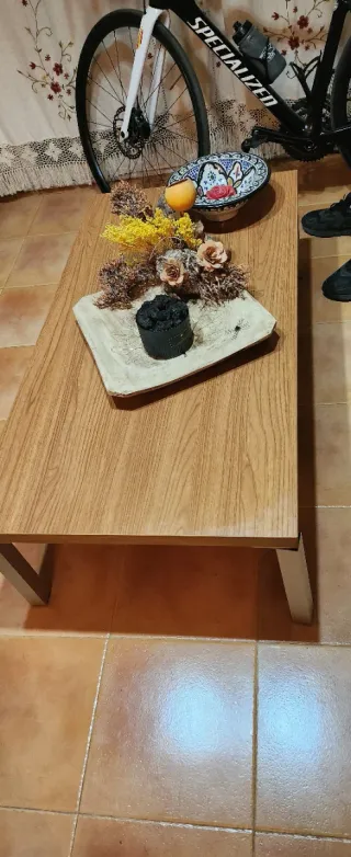 Mesa baja madera y metal