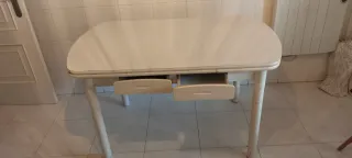 Mesa de cocina extensible blanca