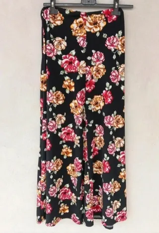 Pantalone palazzo vintage donna, tg S, nero