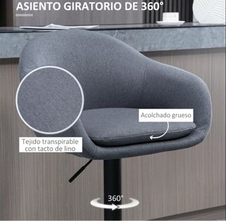 Taburete de bar gris y negro