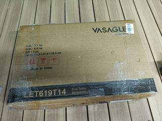 VASAGLE Mesita de Noche, Mesa Auxiliar con Cajón, Asa, Compartimento Abierto, para Dormitorio, Salón, Blanco Nube LET619T14