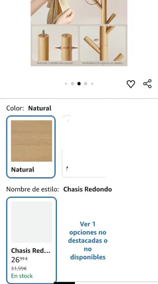 VASAGLE Appendiabiti in Legno Massello a Forma di Albero