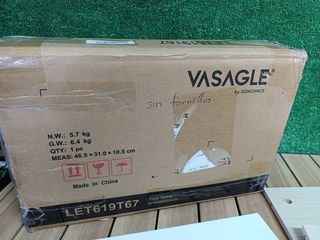 VASAGLE Mesita de Noche, Mesa Auxiliar con Cajón, Asa, Compartimento Abierto, para Dormitorio, Salón, Beige Natural y Blanco Nube LET619T67