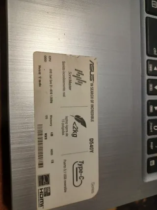 Ordenador portátil Asus