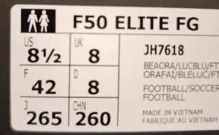 Botas Fútbol Adidas F50 Élite FG Talla 42