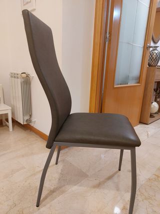 Sillas comedor gris metal sintético