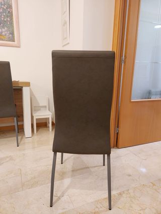 Sillas comedor gris metal sintético