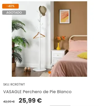 Perchero de Pie VASAGLE Blanco