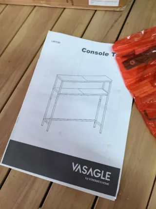 VASAGLE Tavolo Consolle 20x80x80 cm Greige Mélange