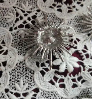 3 Broches Estrella Perla Plata