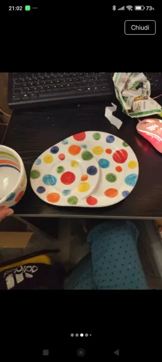 Tazzone e piattino in ceramica vietrese