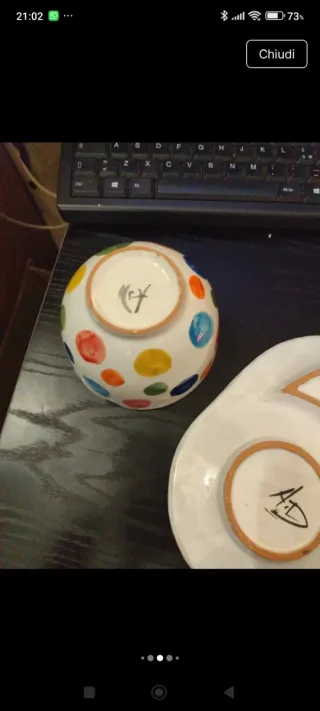 Tazzone e piattino in ceramica vietrese