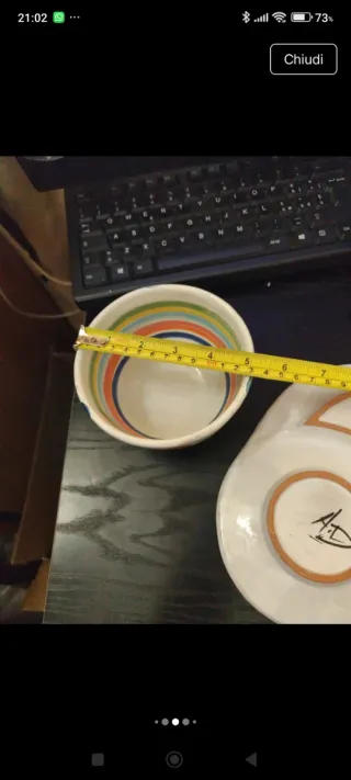 Tazzone e piattino in ceramica vietrese