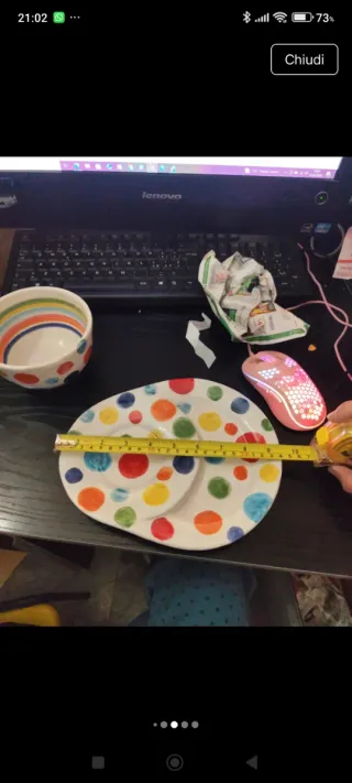 Tazzone e piattino in ceramica vietrese