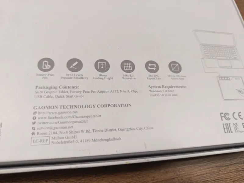 GAOMON S620 Tablet Gráfica Dibujo afbeelding 2