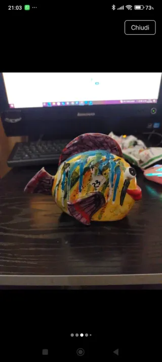 Pesce ceramica vietrese fatto a mano