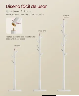 VASAGLE Perchero, Madera Maciza, en Forma de Árbol