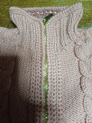 Maglione donna rosa fatto a mano tg M