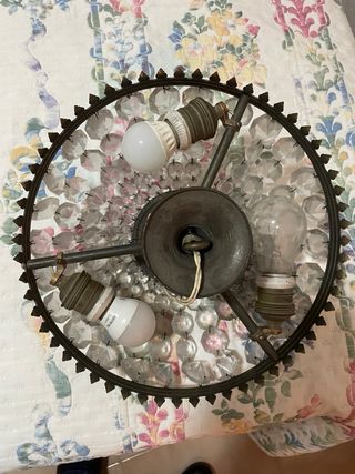 Lámpara de techo lágrimas cristal y metal