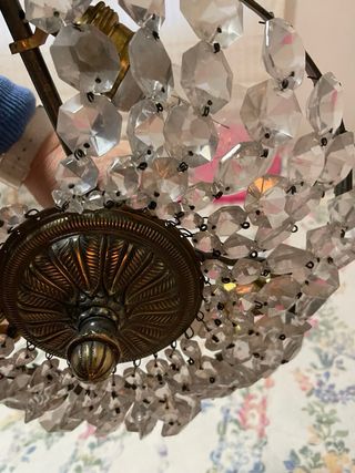 Lámpara de techo lágrimas cristal y metal