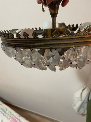 Lámpara de techo lágrimas cristal y metal