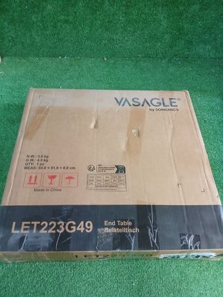 Mesa auxiliar VASAGLE redonda gris