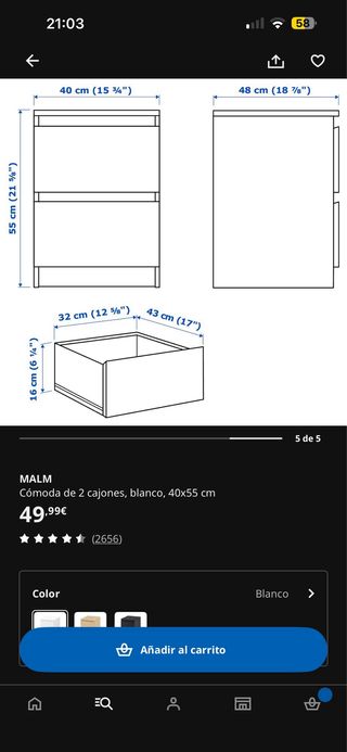 Pack mesita malm Ikea