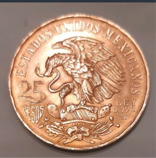 Moneda 25 Pesos Mexicanos 1968 Olimpiada
