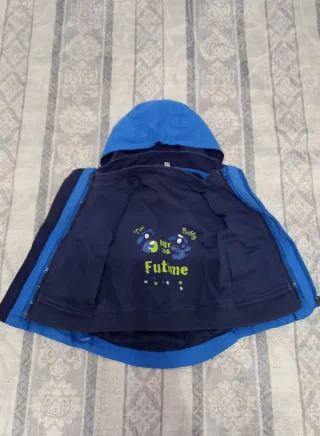 Giacca bimbo blu con cappuccio