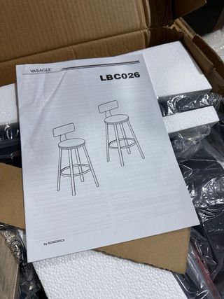 VASAGLE Taburete Alto de Bar, Juego de 2, Gris