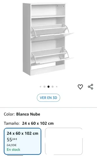 Zapatero VASAGLE 2 Compartimentos Blanco