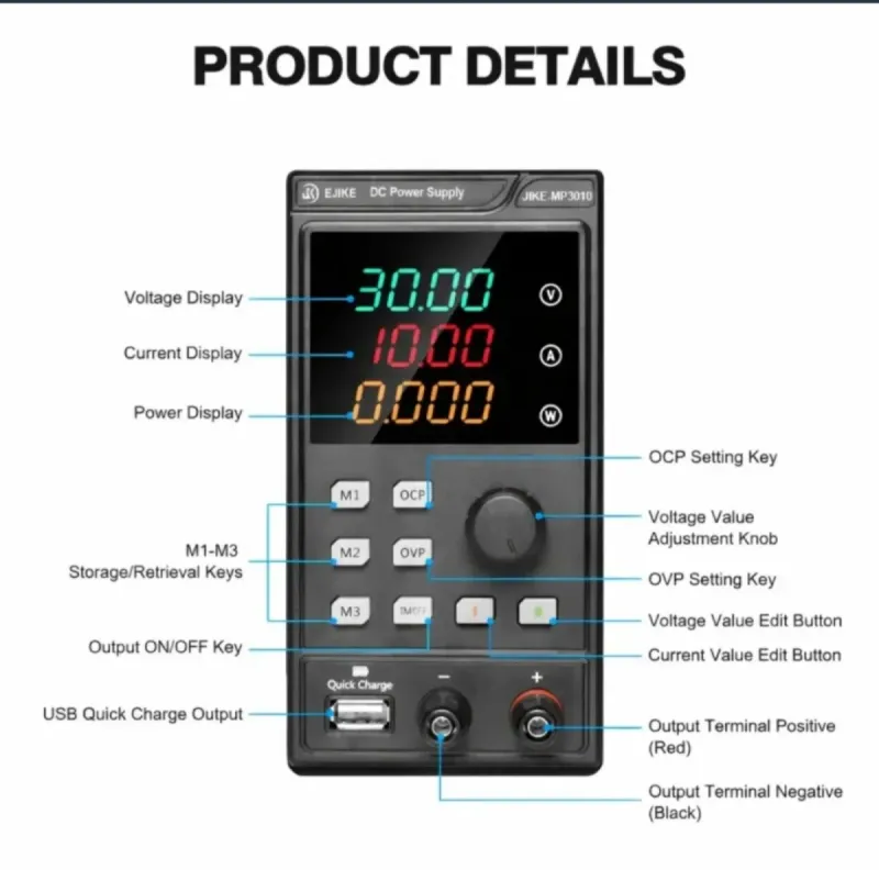 FUENTE DE ALIMENTACIÓN REGULABLE  30V-10A NUEVA afbeelding 2