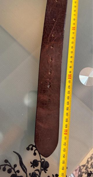 CINTURON DIESEL CUERO HEBILLA HIERRO MADERA 95