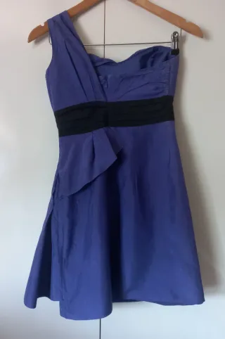 Vestido asimétrico de seda morado Marciano