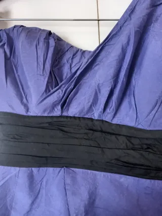 Vestido asimétrico de seda morado Marciano