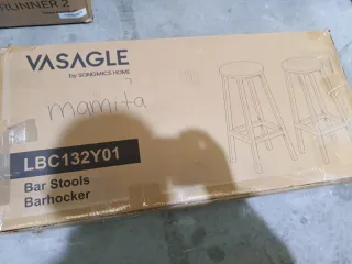 VASAGLE Taburete de Bar, Juego de 2, Sillas de Bar