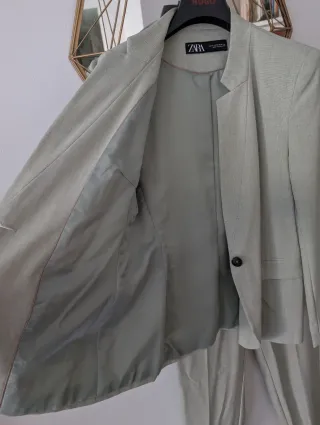 Traje Zara Verde Talla 40 Nuevo