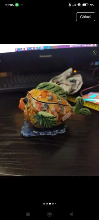 Pesce contenitore ceramica vietrese fatto a mano