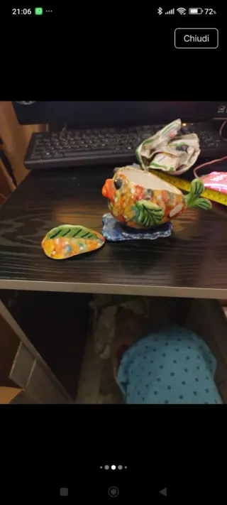 Pesce contenitore ceramica vietrese fatto a mano