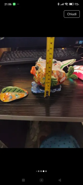 Pesce contenitore ceramica vietrese fatto a mano