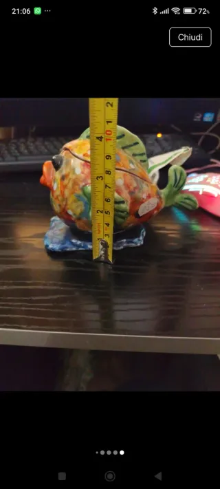 Pesce contenitore ceramica vietrese fatto a mano