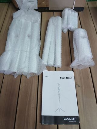 VASAGLE RCR04WT Appendiabiti in legno massello a forma di albero