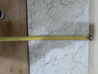 Mesita de noche madera y mármol