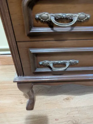 Mesita de noche madera y mármol