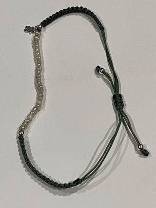 Pulsera TOUS verde con charm osito de plata