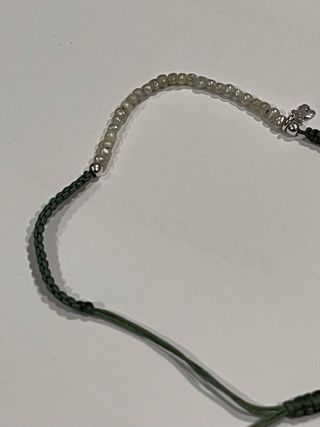 Pulsera TOUS verde con charm osito de plata