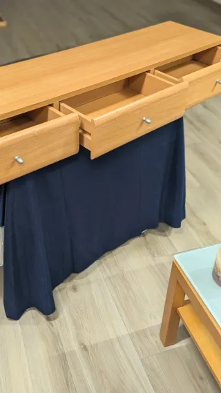 Mesa auxiliar madera y cristal + regalo cajonera