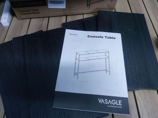 VASAGLE Mesa de Consola de 2 Niveles, Mesa Auxiliar con 2 Estantes, 20 x 100 x 80 cm, para Sala de Estar, Pasillo, Recibidor, Gris Carbón y Negro Tinta LNT131B22